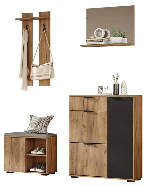 Garderobenset NaturSHEF Braun - Holzwerkstoff - 35 x 139 x 140 cm