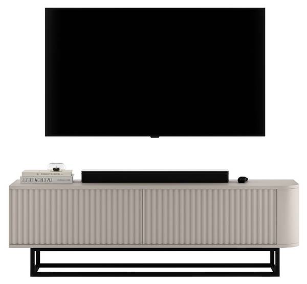 TV-Lowboard AURORA Beige - Schwarz - Kaschmir