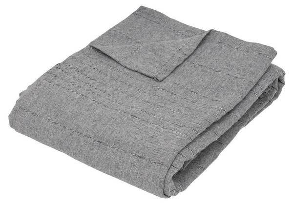 Jeté de lit POLLIE Gris - Fibres naturelles - 150 x 1 x 200 cm