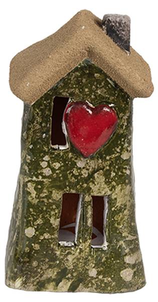 Dekorationsfigur Haus Xmas&Andy Grün - Keramik - 5 x 10 x 5 cm