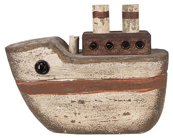 Dekorationsmodell Boot Cosy Julia Beige - Holzwerkstoff - 6 x 12 x 15 cm