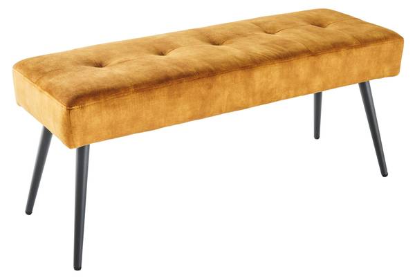 Sitzbank BOUTIQUE Gelb - Polyester - Samt - 100 x 45 x 35 cm