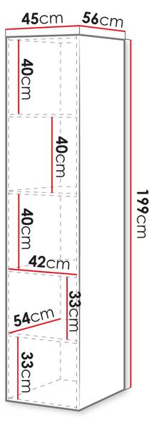 Kleiderschrank Pafos 1D Schwarz