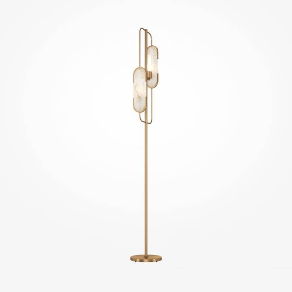 Stehleuchte Marmo Gold - Metall - 28 x 162 x 0 cm