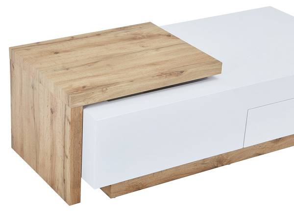 Couchtisch MANDREA Braun - Weiß - Holz teilmassiv - 178 x 38 x 60 cm