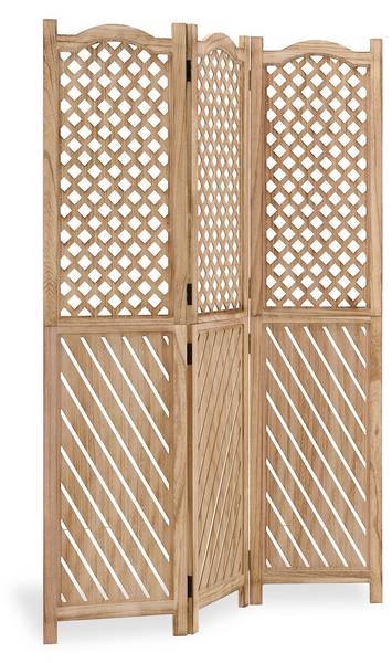 Paravent 2014 3-teilig Braun - Holz teilmassiv - 120 x 170 x 2 cm