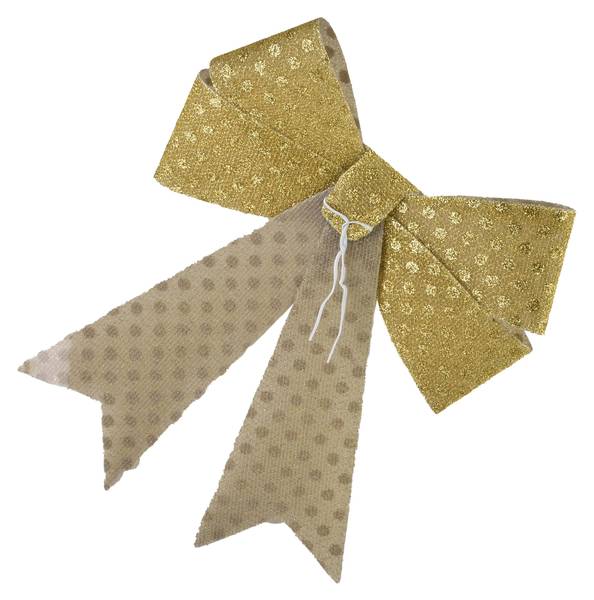 Weihnachtsschleifen SANTA LILA 3-er Set Gold - Kunststoff - 10 x 12 x 10 cm