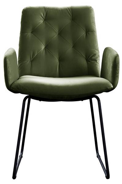 Esszimmerstuhl NEW CHARME Grün - Samt - 59 x 87 x 66 cm