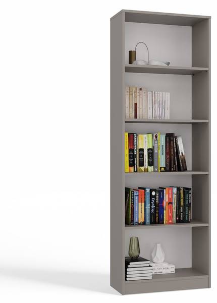 Büchregal Duero Grau - Holzwerkstoff - 60 x 182 x 30 cm