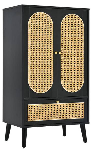 Highboard Chidhoill Schwarz - Holzwerkstoff - Metall - 40 x 111 x 60 cm
