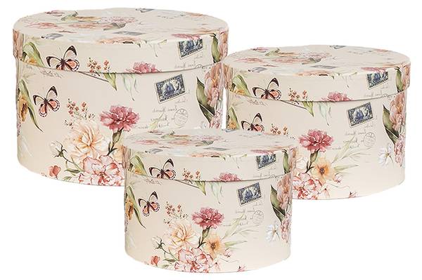 Aufbewahrungsbox Lorena 3er Set Beige - Papier - 24 x 16 x 24 cm