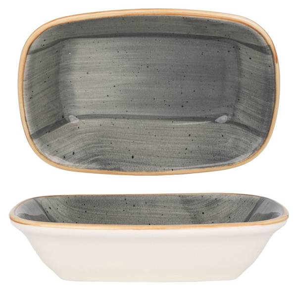 Servierschale Aura Space 2er set Grau - Porzellan - 17 x 2 x 17 cm