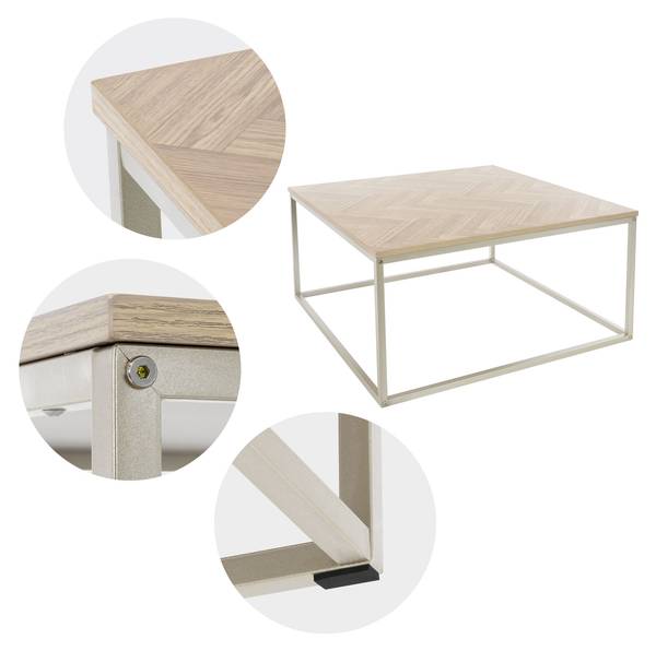 Table basse 490014710 Marron - Doré - Velours - 80 x 40 x 80 cm