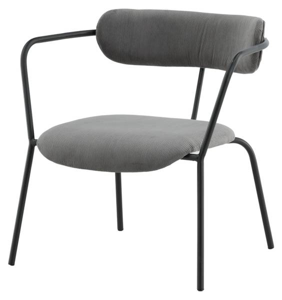Sessel DUFFY AC 1NOS Grau - Flachgewebe - Velours - 55 x 95 x 66 cm