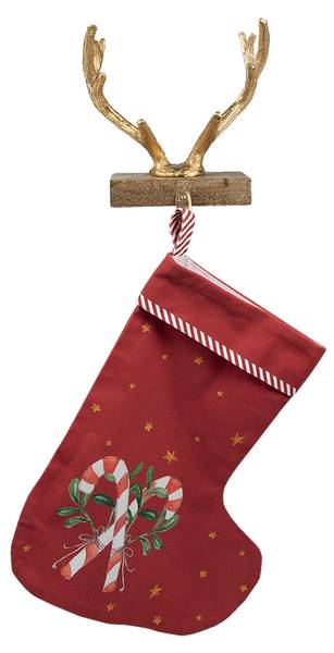 Weihnachtsstrumpfhalter Santa Coralie Gold - Metall - 13 x 21 x 21 cm