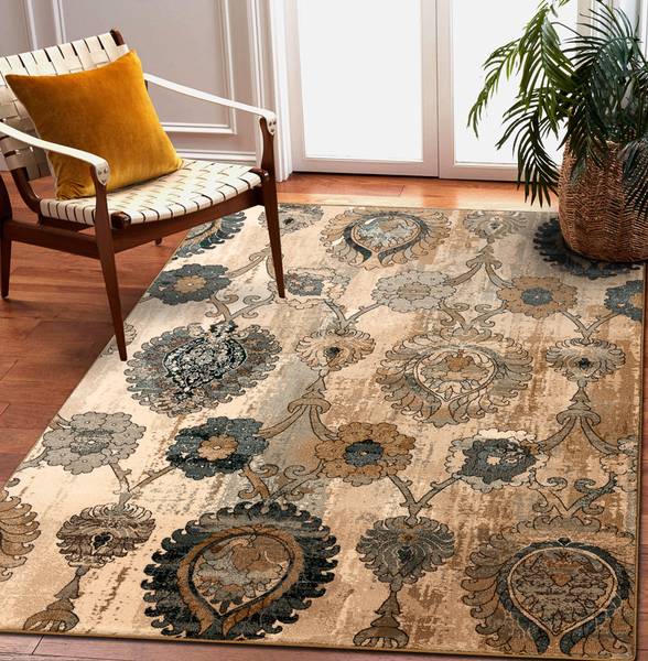 Wollteppich Polonia Olivo Ornament 200 x 300 cm