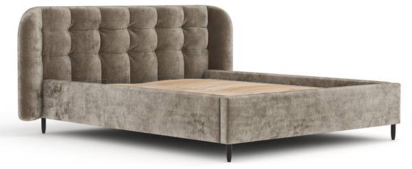 Gestoffeerde bed Nuno III beige - Ligoppervlak breedte: 120 cm