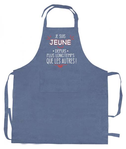 Küchenschürze Je suis jeune Blau - Textil - 72 x 1 x 90 cm