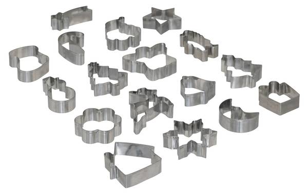 Ausstechform NOEL 18er-Set Silber - Metall - 13 x 13 x 13 cm