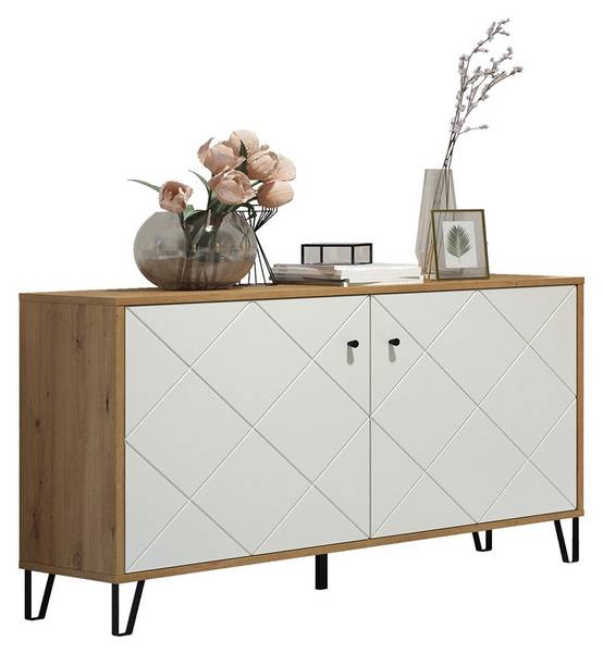 Buffet TOUCH Imitation chêne artisan / Blanc
