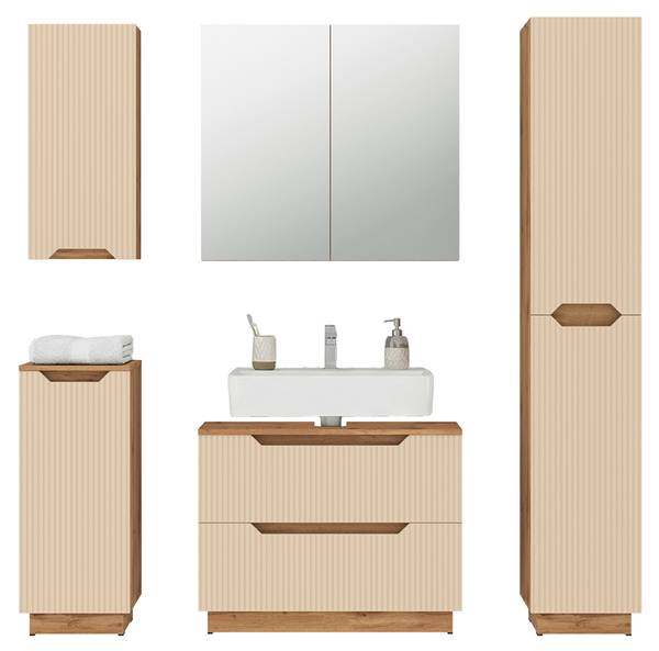 Badmöbel-Set Lotta 59527 Beige - Kaschmir - Eiche Dakota Dekor