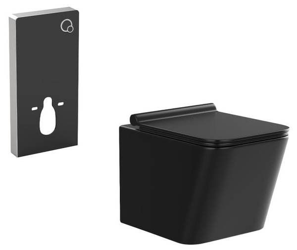 Hänge WC CLEMONA Schwarz - Keramik - 51 x 34 x 35 cm