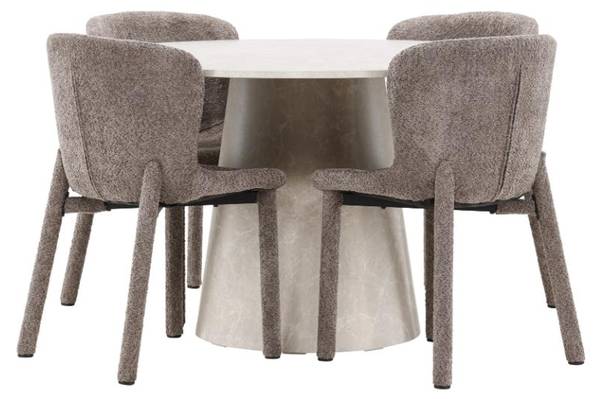 Essgruppe Lanzo (5-teilig) Beige - Holzwerkstoff - Holz teilmassiv - 120 x 75 x 120 cm