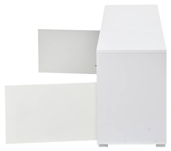 TV-Schrank Endymion Ⅴ Schwarz - Weiß - Holzwerkstoff - 35 x 50 x 150 cm