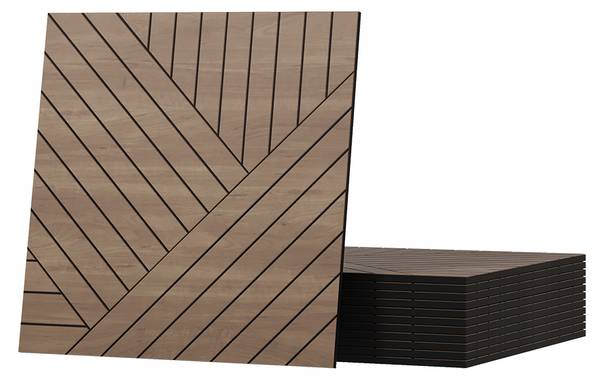 Wandpaneel  57949 bruin - plaatmateriaal op houtbasis - 52 x 52 x 1 cm