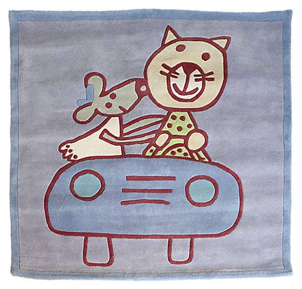 Tapis SOURICETTE Mauve - Fibres naturelles - 150 x 150 x 150 cm