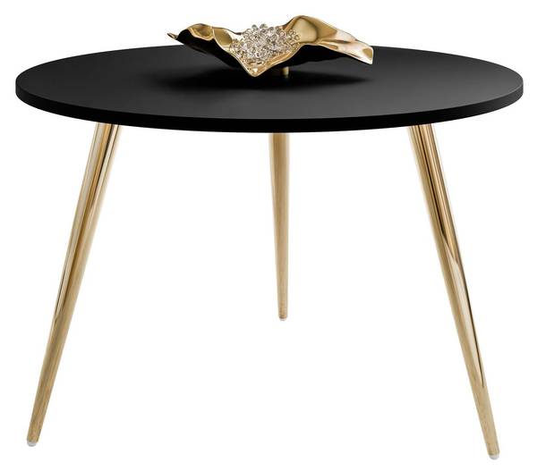 Couchtisch SOLEIL Schwarz - Gold - Holzwerkstoff - 60 x 47 x 60 cm