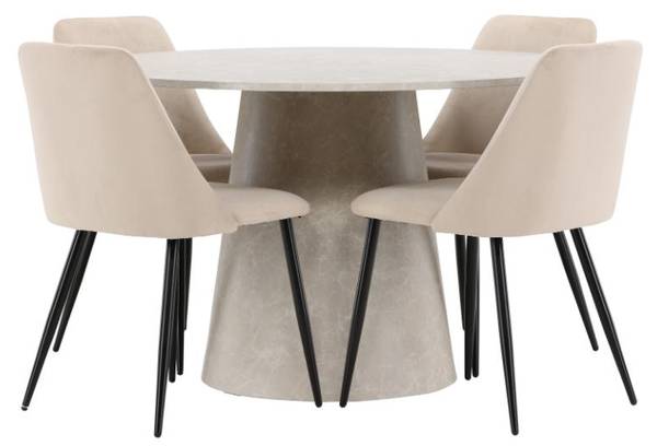 Essgruppe Lanzo (5-teilig) Beige - Holzwerkstoff - Holz teilmassiv - 120 x 75 x 120 cm