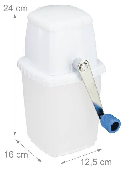 Broyeur à glace manuel Bleu - Blanc - Métal - Matière plastique - 13 x 24 x 16 cm