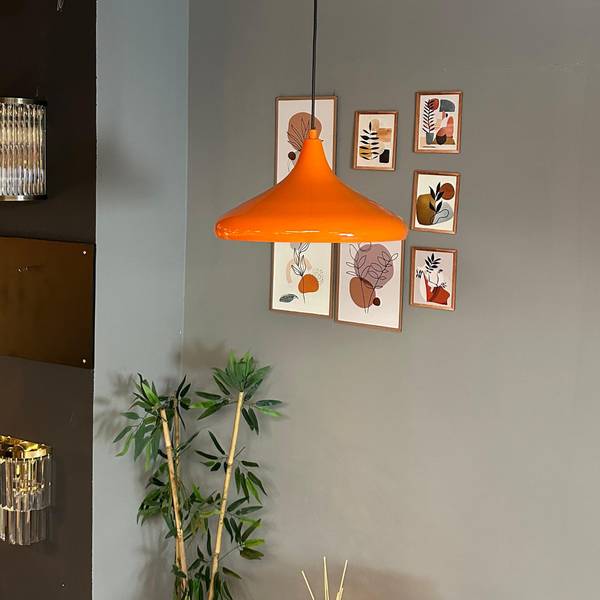 Pendelleuchte Orin Orange - Metall - 35 x 15 x 35 cm