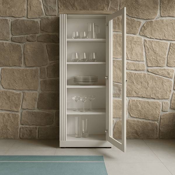 Kast COUNTRY wit - plaatmateriaal op houtbasis - 72 x 192 x 44 cm