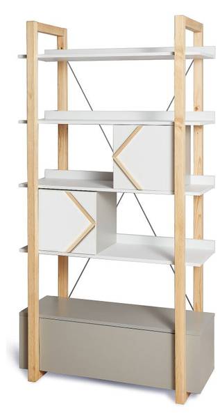Kinderregal Pinette Weiß - Holzwerkstoff - 100 x 190 x 44 cm