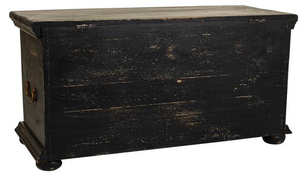 Truhe Imperial Schwarz - Massivholz - 101 x 47 x 40 cm