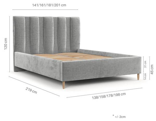 Polsterbett LOOM mit Stauraum Lotta Marineblau - Liegefläche Breite: 160 cm