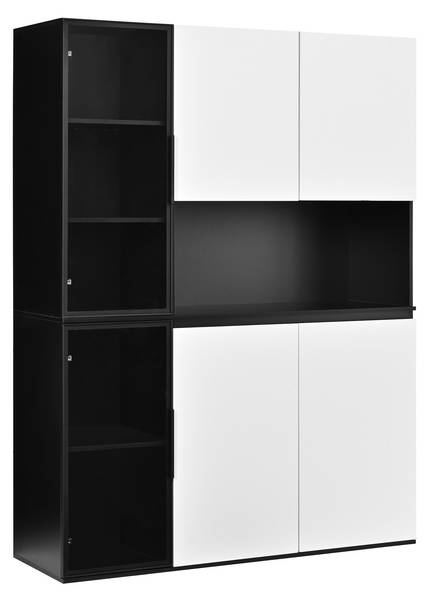 Hochschrank Ourea Ⅶ Schwarz - Weiß - Holzwerkstoff - 120 x 160 x 40 cm