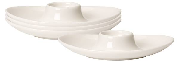 Eierbecher New Cottage Basic 4er Set Weiß - Porzellan - 12 x 3 x 16 cm