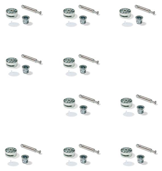 Schraube 4020615 10er-Set Weiß - Metall - 1 x 1 x 5 cm