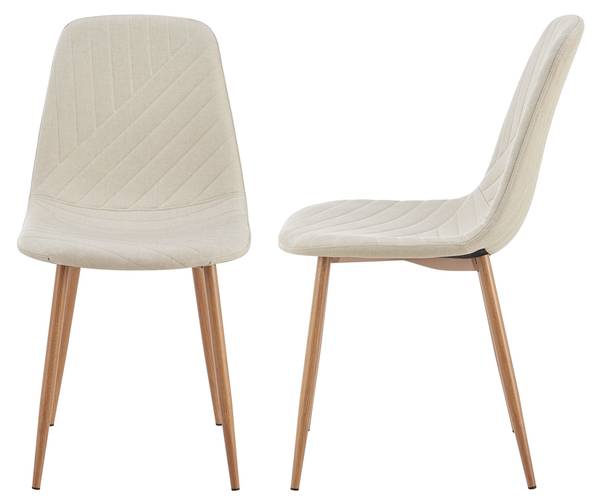 Esszimmerstuhl Köfering 4er Set Beige - Polyester - Stahl - 44 x 88 x 55 cm