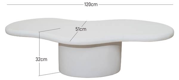 Couchtisch TORNIO Weiß - Stein - 129 x 11 x 59 cm