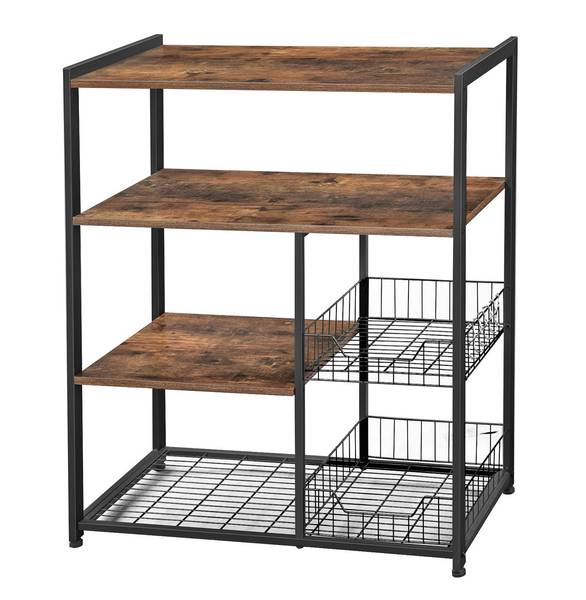 Küchenregal Standregal Bunia Braun - Holzwerkstoff - 35 x 95 x 80 cm