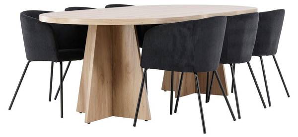 Essgruppe Bootcut mit Berit (7-teilig) Braun - Cord - Polyester - 230 x 76 x 115 cm