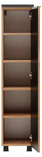Midischrank JAKARTA Schwarz - Braun - Holzwerkstoff - 30 x 130 x 35 cm