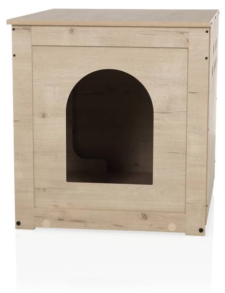 Katzenhaus KITTY PAWBOX 1 Braun - Holzwerkstoff - Holz teilmassiv - 50 x 53 x 60 cm