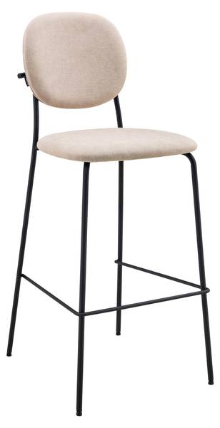 Barhocker 2er-Set Lya Beige - Strukturstoff - Frottee - Stahl - 46 x 108 x 53 cm