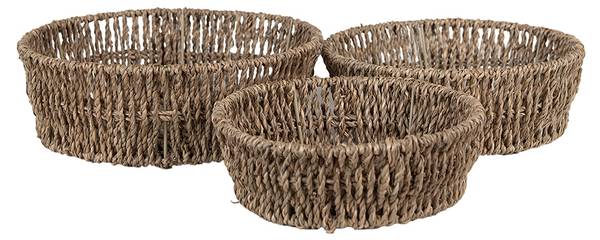 Aufbewahrungskorb 45465 3er Set Braun - Naturfaser - 24 x 8 x 24 cm