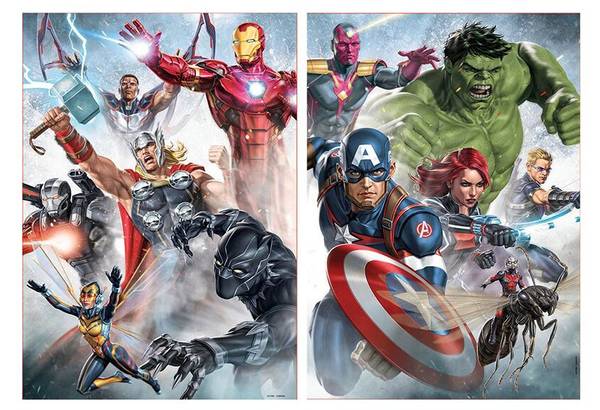 Puzzle Educa - Marvel Mania, 2x500 Teile Papier - 25 x 5 x 35 cm